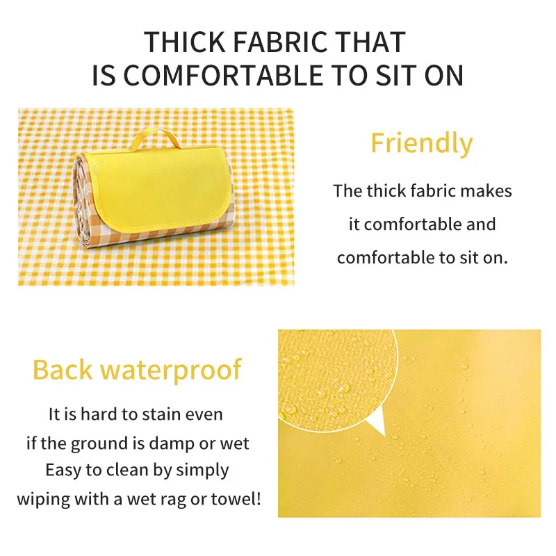 

Waterproof Picnic Mat Thicken Outdoor Picnic Mats Folding Beach Blanket Multiplayer Camping Hiking Mat Kids Play Pad Travel Bag