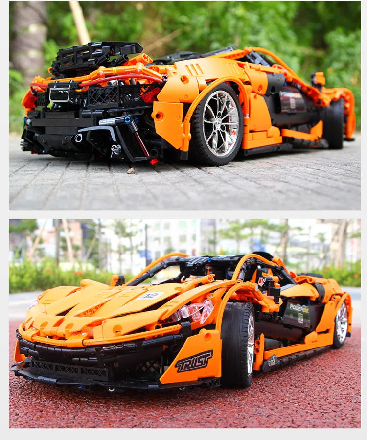 CAR with Upgrade Mlaren P1 hypercar APP RCTechnic серия гоночный автомобиль совместимый Iegoset 20087 13090 MOC 16915 строительные блоки модель игрушки подарки - Цвет: CAR with Upgrade