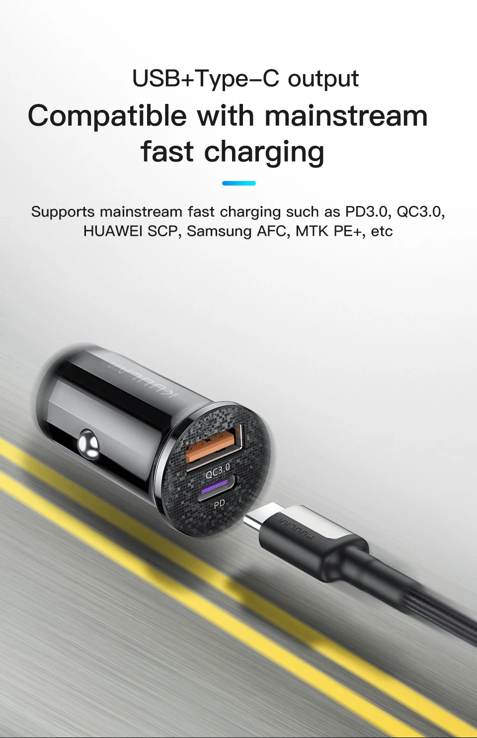 KUULAA Quick Charge 4,0 36 Вт QC PD 3,0 Автомобильное зарядное устройство для samsung S10 9 Быстрая автомобильная зарядка для Xiaomi iPhone usb ЗУ для мобильного телефона