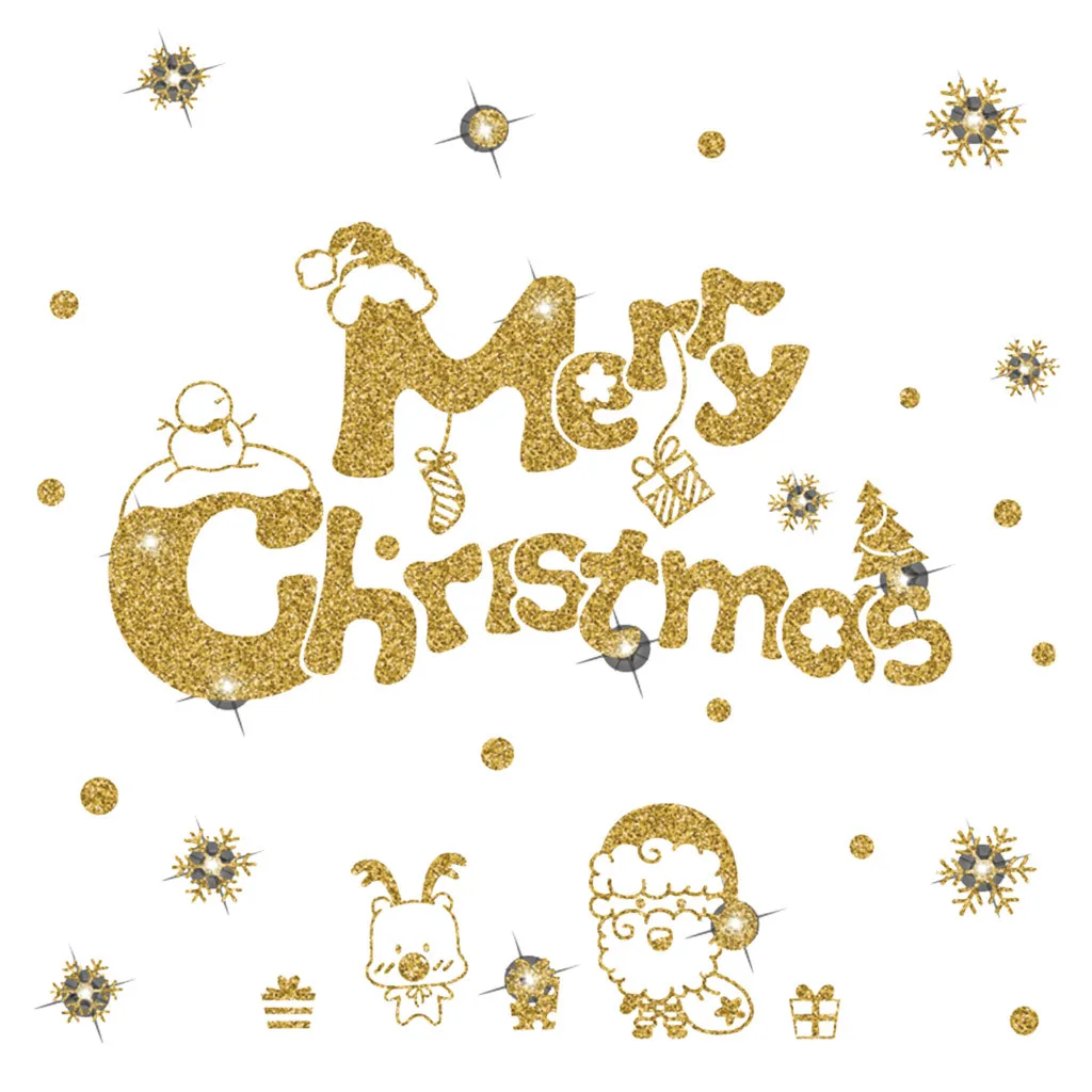 Рождественские наклейки на стену домашний декор милая фотография для дома Санта