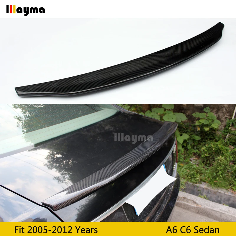 

CARACTERE style Carbon fiber rear trunk spoiler For Audi A6 C6 Sedan 2005 - 2011 year Car spoiler Wing (Not fit sline&s6&rs6)