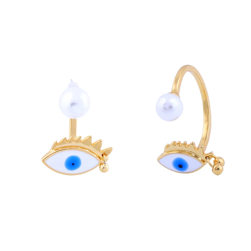 Ювелирные наборы с голубыми злыми глазами серьги золотого цвета жемчугом