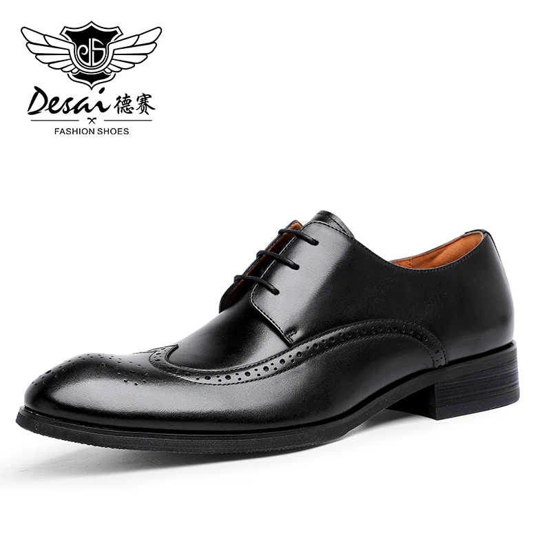 DESAI/обувь из натуральной кожи броги в стиле Дерби Для мужчин модельная Свадебная