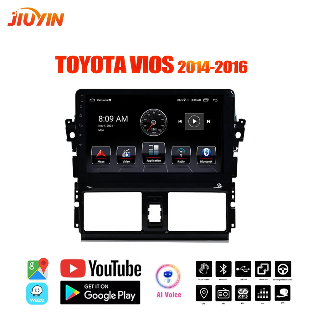 

JIUYIN Car Radio Multimedia Player For Toyota Vios 2014-2016 Android Autoradio GPS Navigation WIFI Bluetooth 2din Dvd Stereo