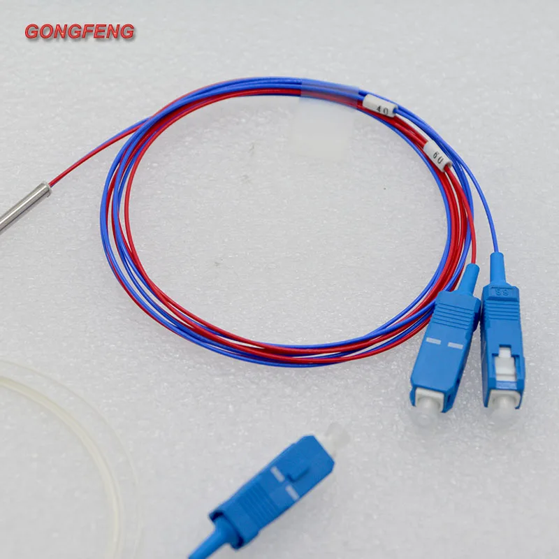 20pcs New 0.9mm Single Mode Mini Optic Fiber Splitter 1x2 SC/UPC 40:60 Fiber Optic Splitter Special Wholesale Free Shipping
