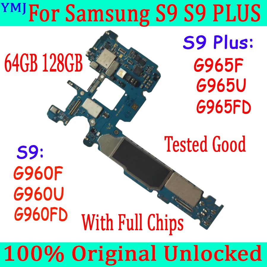 

Original Motherboard For Samsung Galaxy S9 PLUS G960F G960U G960FD G965F G965U G965FD main Logic Board good tested with chips