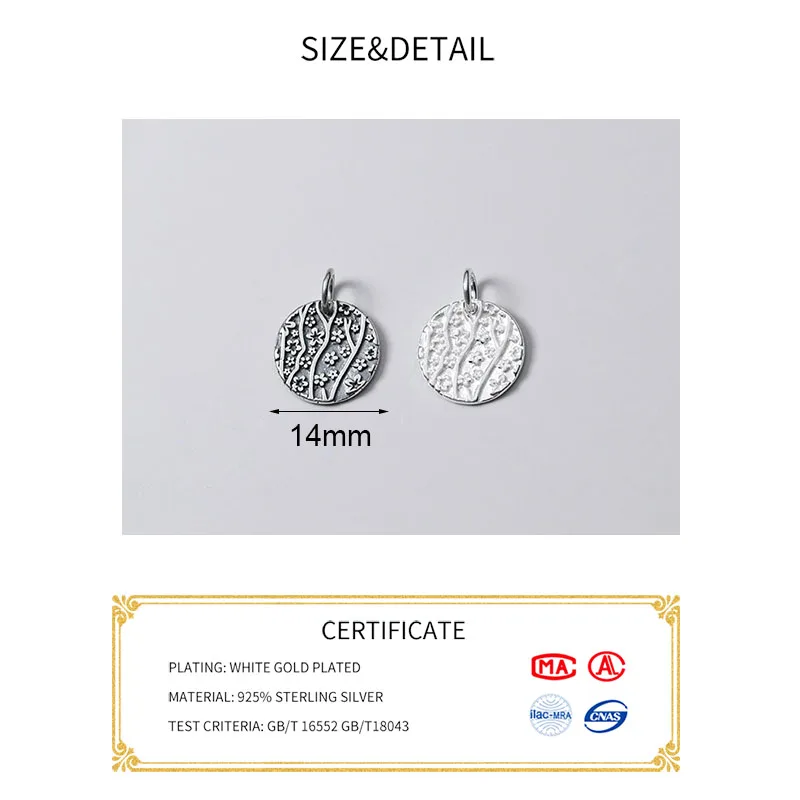 MEETSOFT модные подвески из стерлингового серебра с цветком сливы Специальные DIY