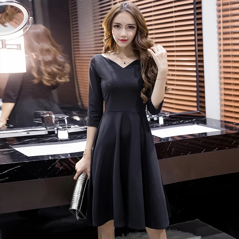 

Womens Summer Fashion Midi Dress Short Sleeve V-Neck Ladies Temperament Dreeses female Banquet party Dress Vestidos