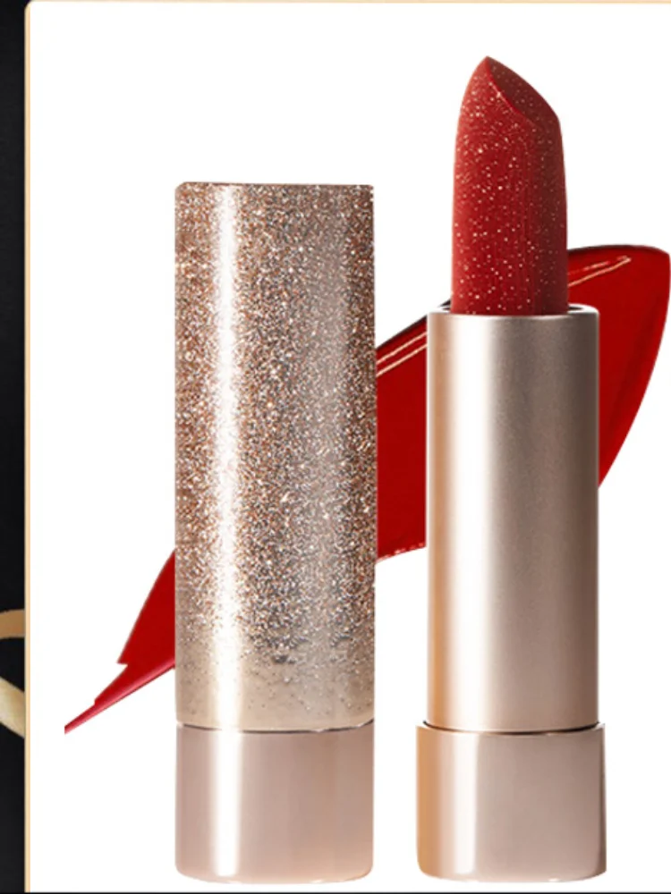 

TT MARIE DALGAR Small Gold Diamand Lipstick National Style Graffiti Lipstick Long Lasting Waterproof Moisturizing Discoloration