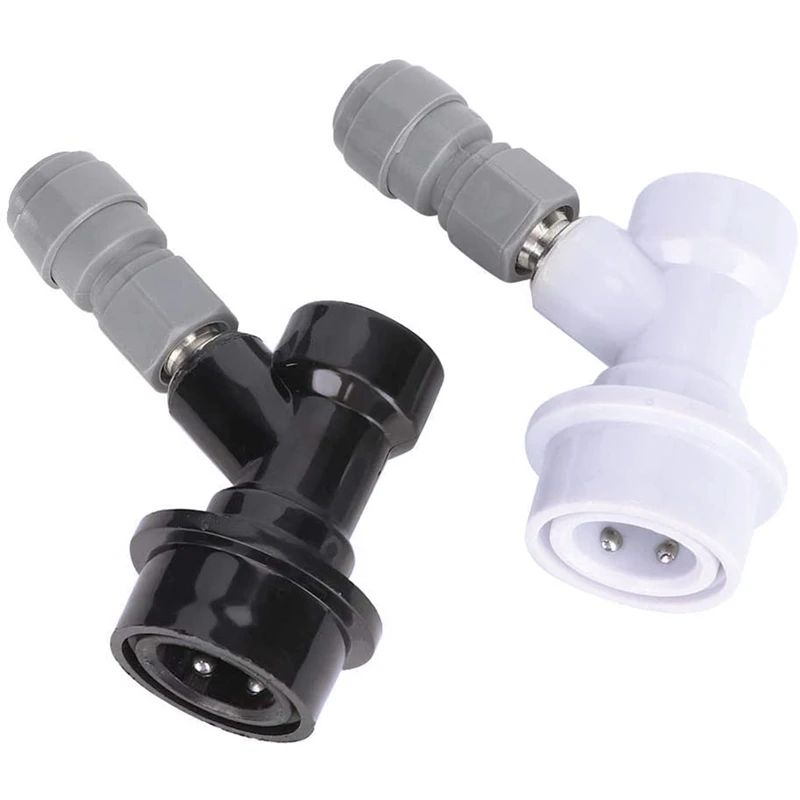 

Ball Lock Connector,Home Brewing Ball Lock Keg Connector Ball Lock Disconnect + 8mm-1/4inch MFL Quick Push-Fit Connector
