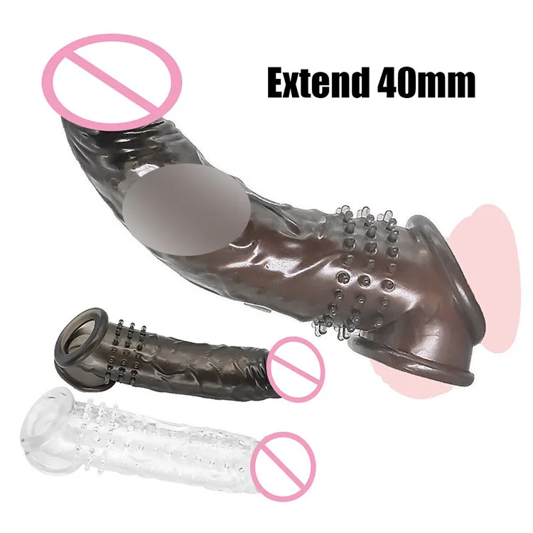 

4CM Reusable Male Penis Extension Simulation Penis Sleeve Male Cock Sleeve Delayed Ejaculation Condom Adult Wearing Sex Toy