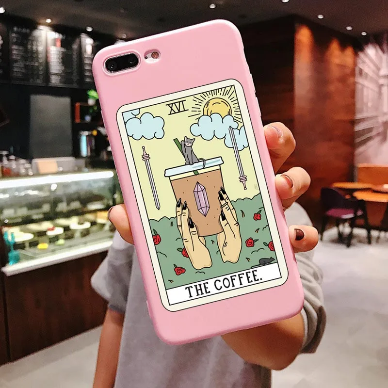 

Aesthetic Art pizza coffee Pink silicone Phone Case For iPhone 12 Pro Max 2020 X 6 6s 7 8 Plus XS Max XR 11 Pro Max SE 5s Cover