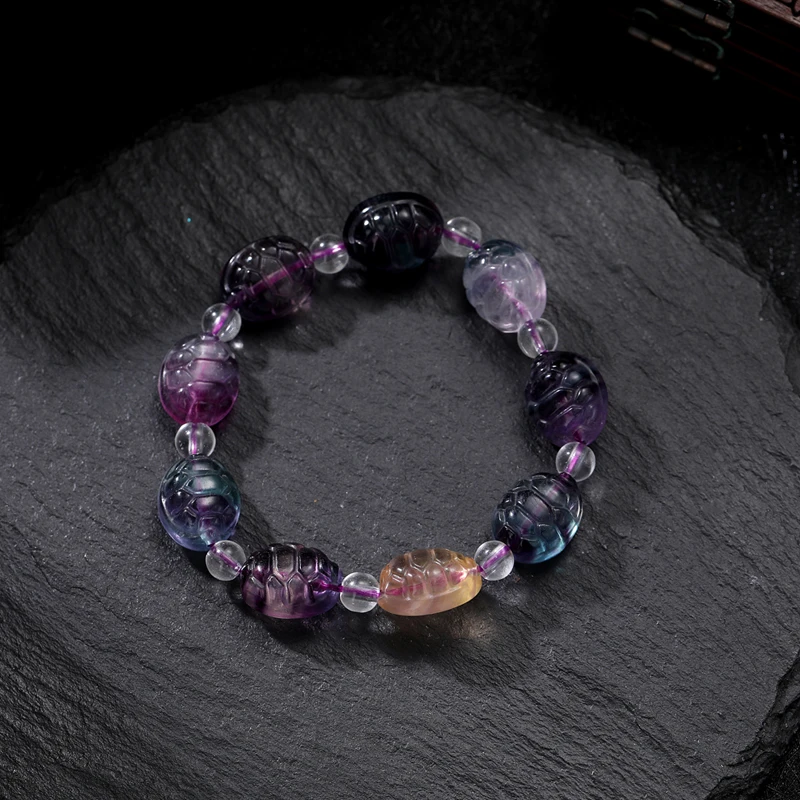 

New Style 12*15MM Fluorite Beaded Bracelets for Women Vintage Bangles Luxury Charm Bracelet Fine Jewelry Gift