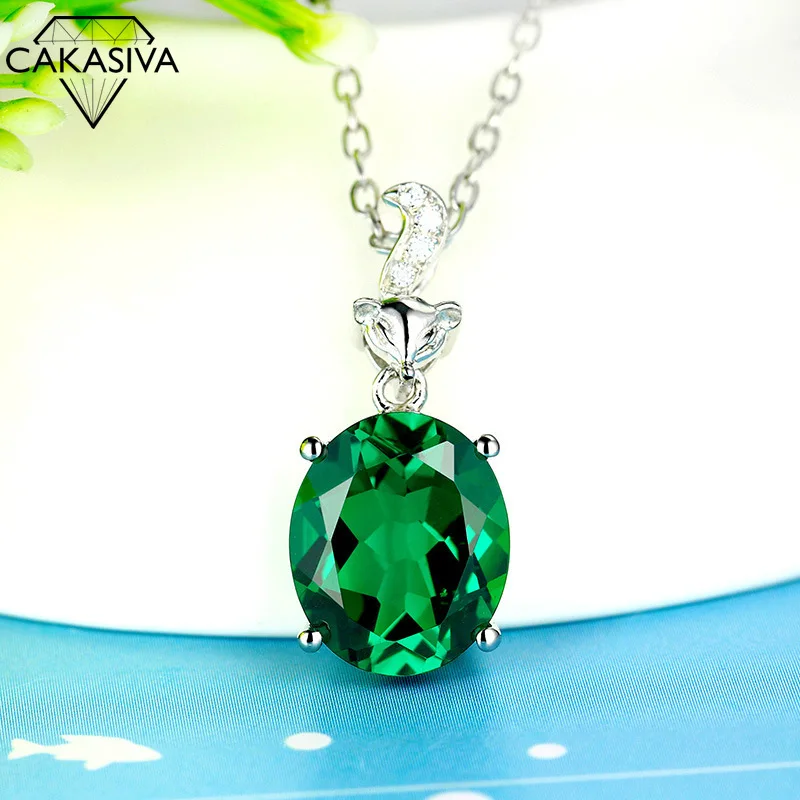 

Women's Temperament Green Diamond Pendant with Clavicle Necklace Birthday Party Gift
