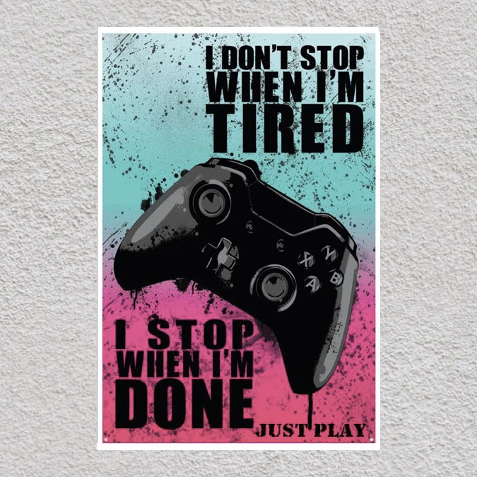 1 шт. игровая консоль без трещин жестяная пластина знак настенная комната мужская