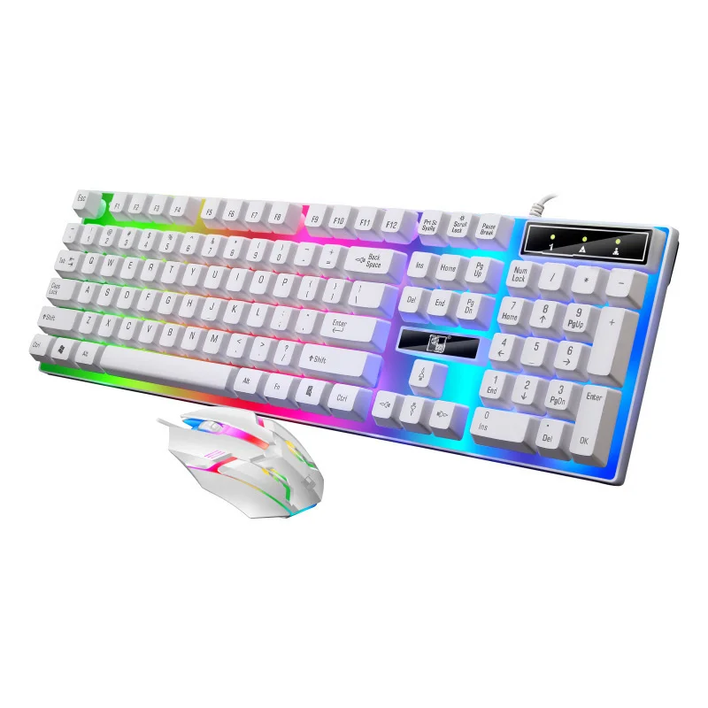 Игровая клавиатура и мышь USB Проводная игровая со светодиодной подсветкой 104
