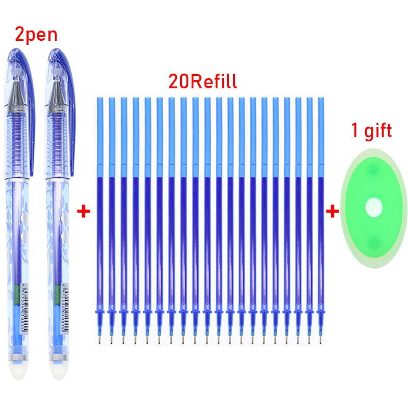 

23 Pieces/set, Magic Pen Set 0.38mm/0.5mm Scrub Pen Refill Blue/black/red Ink Gel Pen School Writing Stationery Gift
