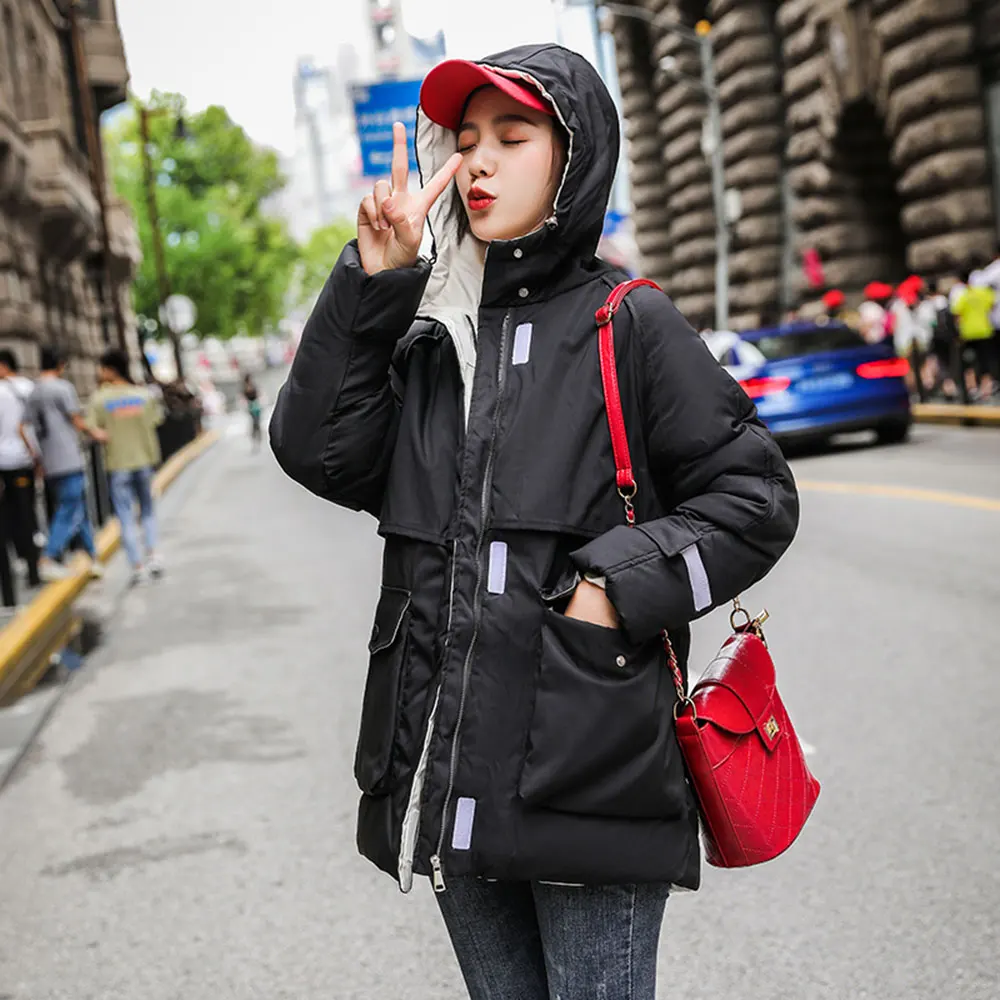 Новинка 2021 зимняя одежда длинная парка куртка Женская ветрозащитная с капюшоном