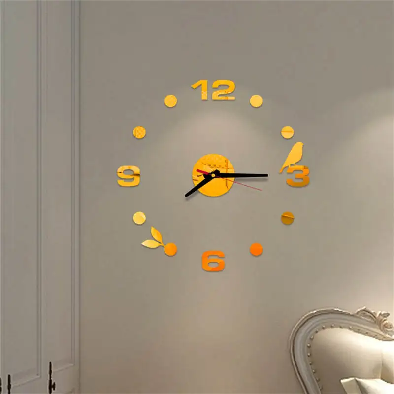 2019 настенные часы Reloj de pared 3D DIY римские цифры акриловое зеркало домашний декор