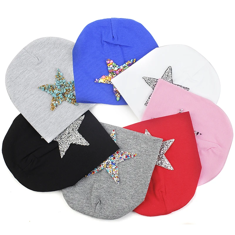 

Newborn Soft Pentagram Cotton Hats For baby Girls Hats 0-3 Month Kids Boys Children Spring Skullies Beanies Hat Cap Accessories