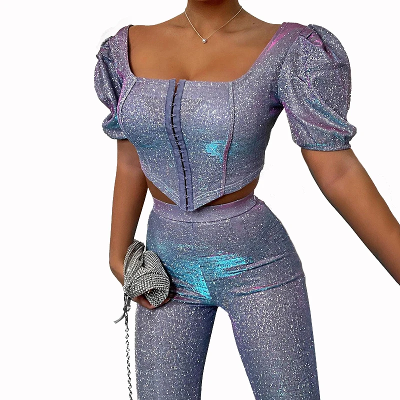 Женские блестящие металлические расклешенные колокольчики с высокой