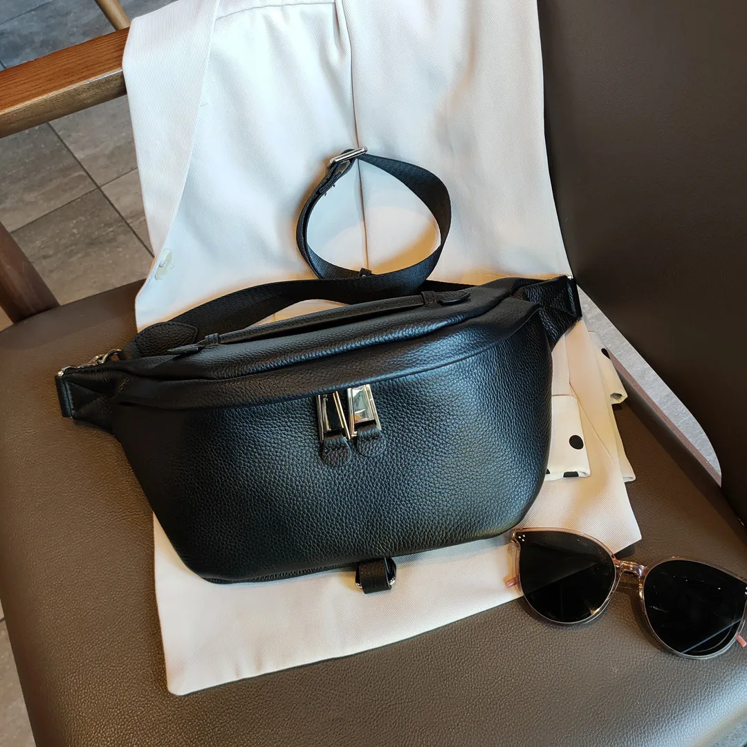 

Casual Chest Bag Simple All-match Messenger Bag Genuine Leather luxury handbags women bags designer Bolsa de pecho