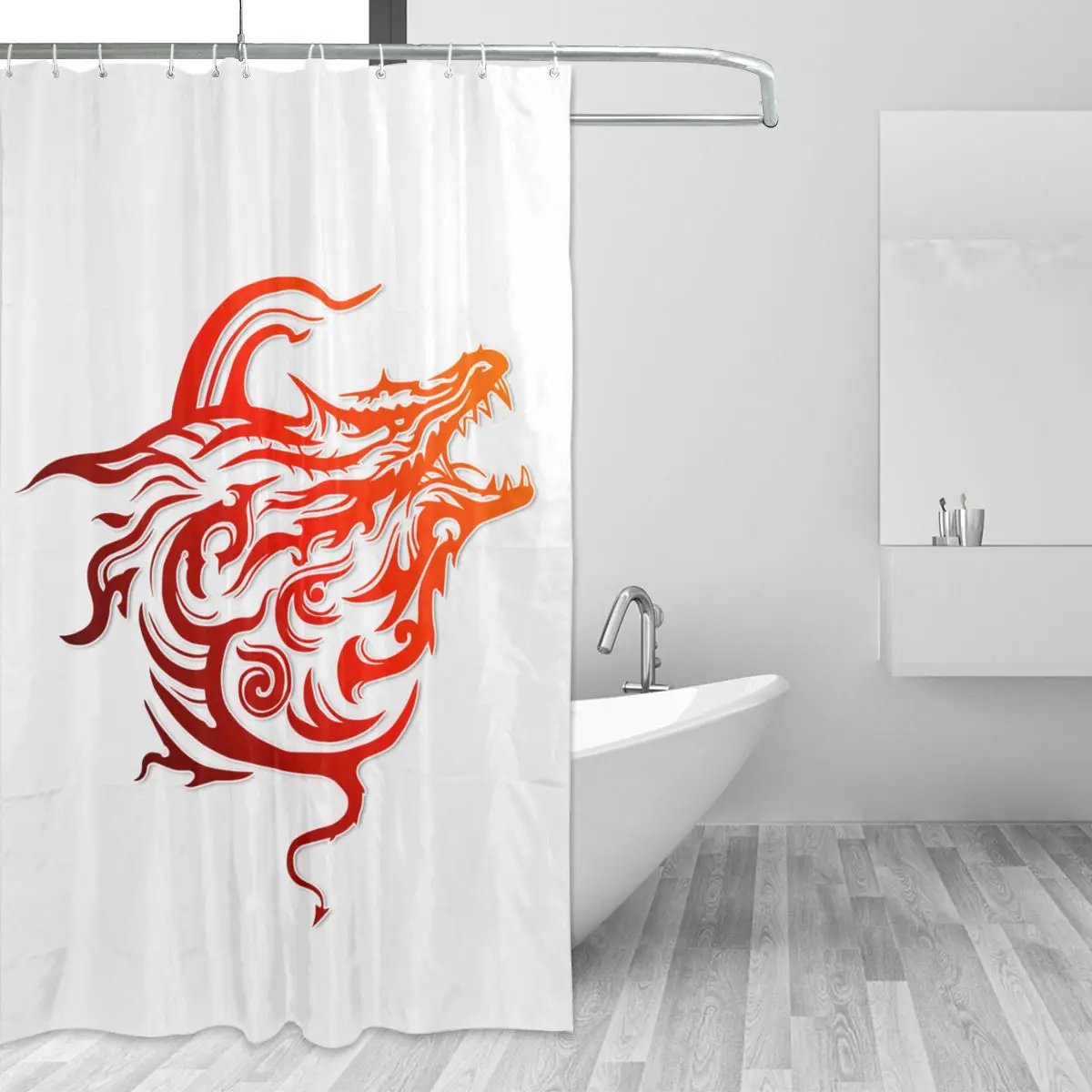 

Dragon Tattoo Bathing Bathroom Shower Curtain Chinese Dragon Waterproof Polyester Fabric High Quality Bath Curtains