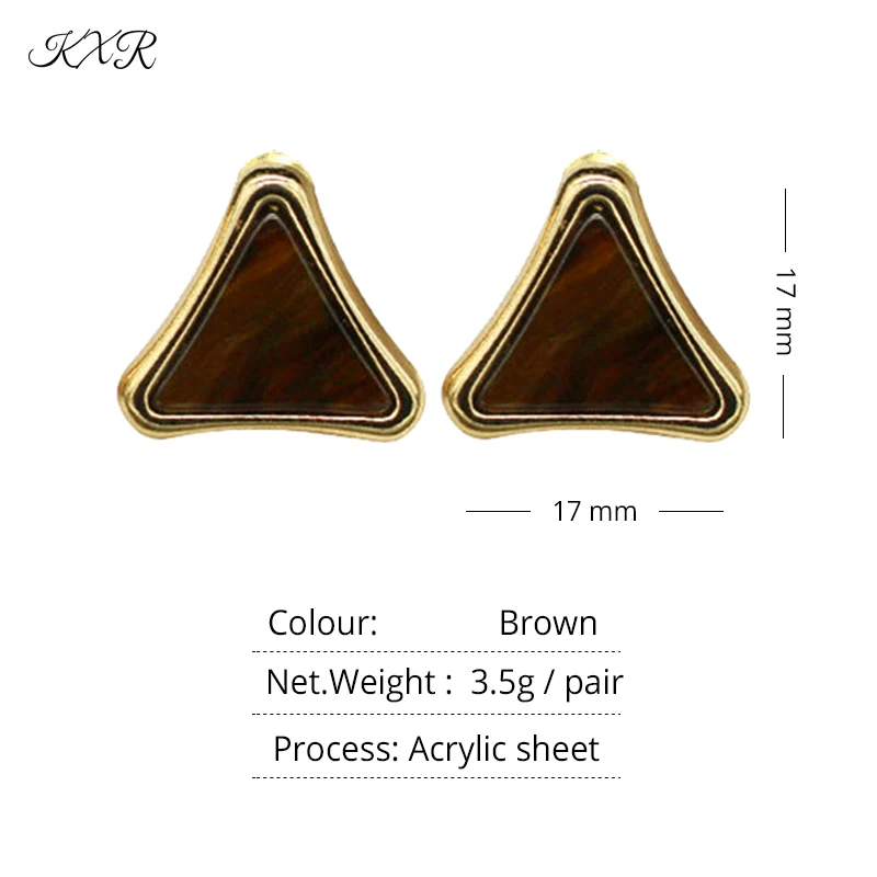 

KXR New Trend of 2021 Triangle Collection Texture Earrings Female Simple Style Design Everyday Versatile Earrings