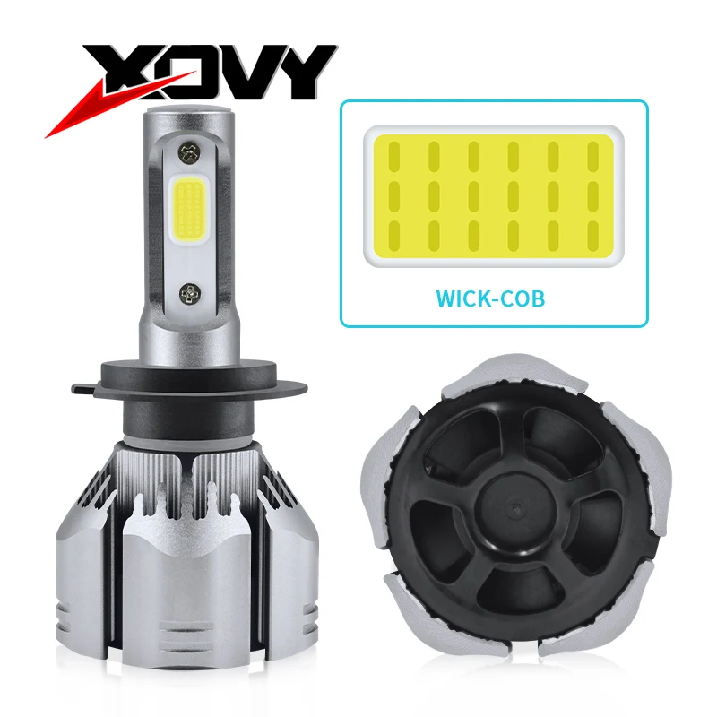 

XOVY Two Pieces LED H1 H3 H7 H4 H13 H11 9004 880 9007 Auto R11 Car Headlights Bulbs 72W 12000LM Super Bright Driving Headlamps