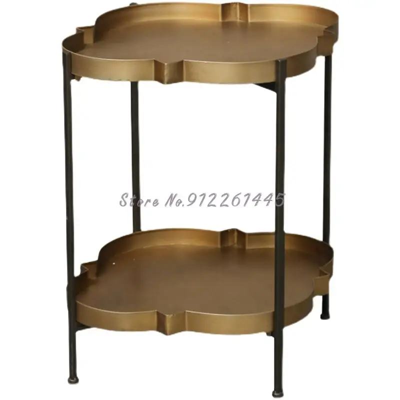 Retro Light Luxury Metal Edge Table Moroccan Art Design Creative Tea Iron Corner Several Sets Of Device Rack Flower | Мебель