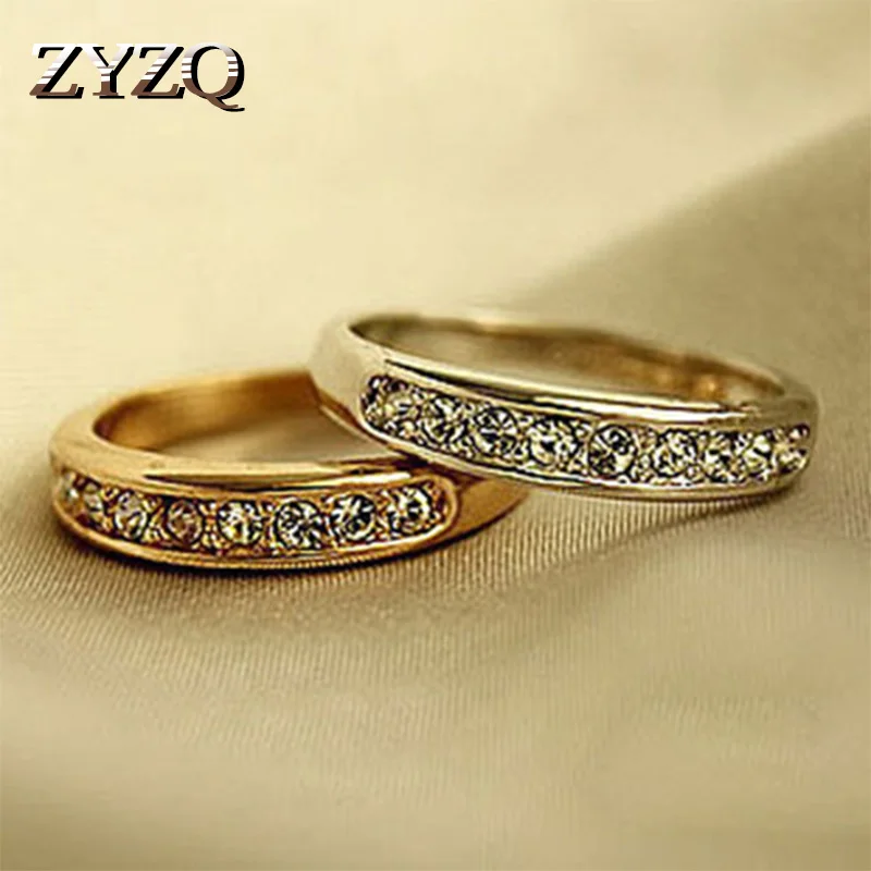 Обручальное кольцо ZYZQ с микрозакрепкой посеребренное обручальное простые