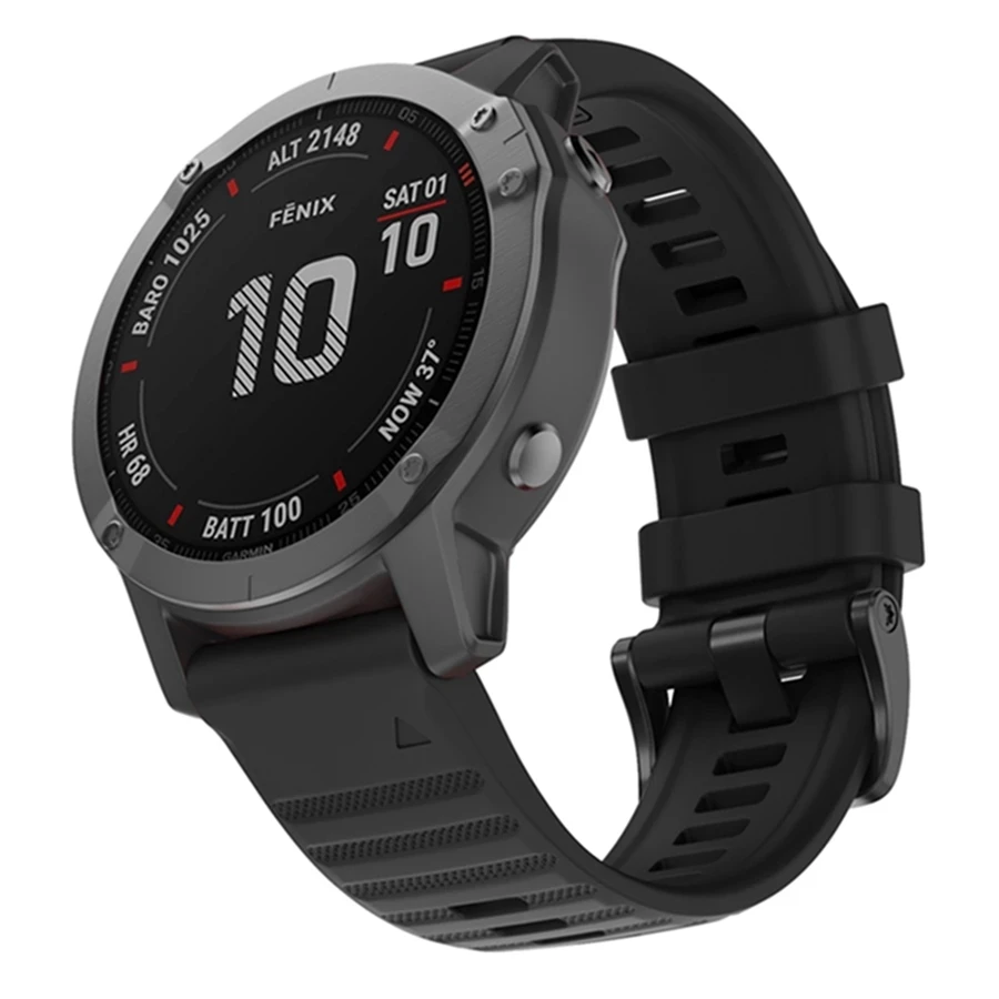 

Ремешок для наручных часов Garmin Fenix 6X pro, 6, 6S, 5, 5X plus, 5S, 3, 3 HR, силиконовый, легко снимается, 26, 22, 20 мм
