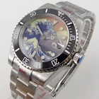 Часы мужские механические, с автоподзаводом, 40 мм, Япония, NH35NH35A, с датой, Циклопом, сапфировым стеклом, канагава, 904L, стальной браслет