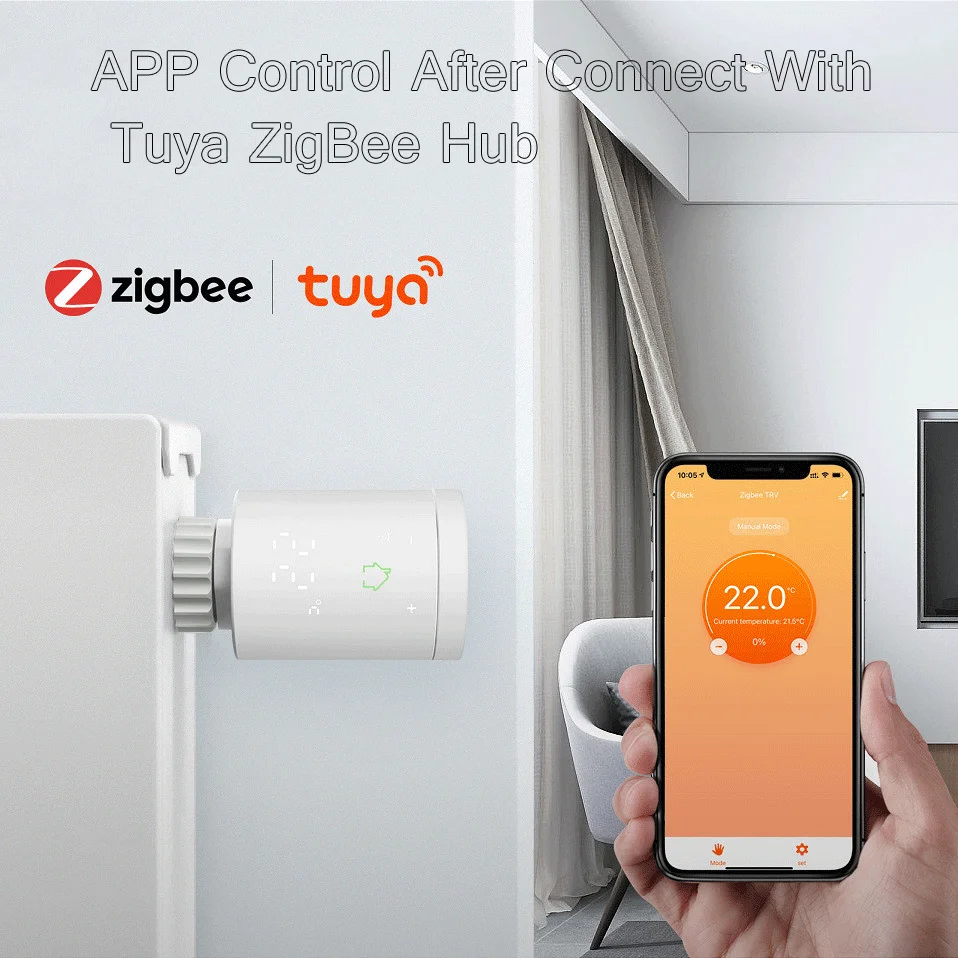 Терморегулятор умный радиатор Tuya Smart привод ZigBee3.0 программируемый
