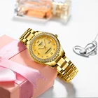 Роскошные женские часы NIBOSI с золотыми кристаллами, модные элегантные полностью стальные водонепроницаемые светящиеся женские кварцевые часы для девушек, подарок для любимых