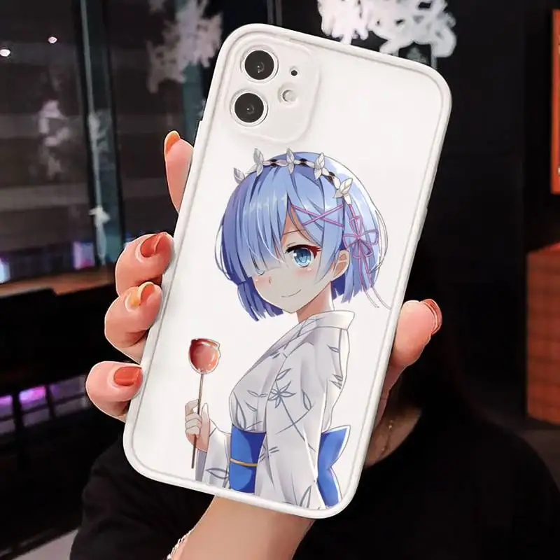 

Re Zero Rem Japan anime Phone Case matte transparent For iphone 7 8 11 12 plus mini x xs xr pro max cover