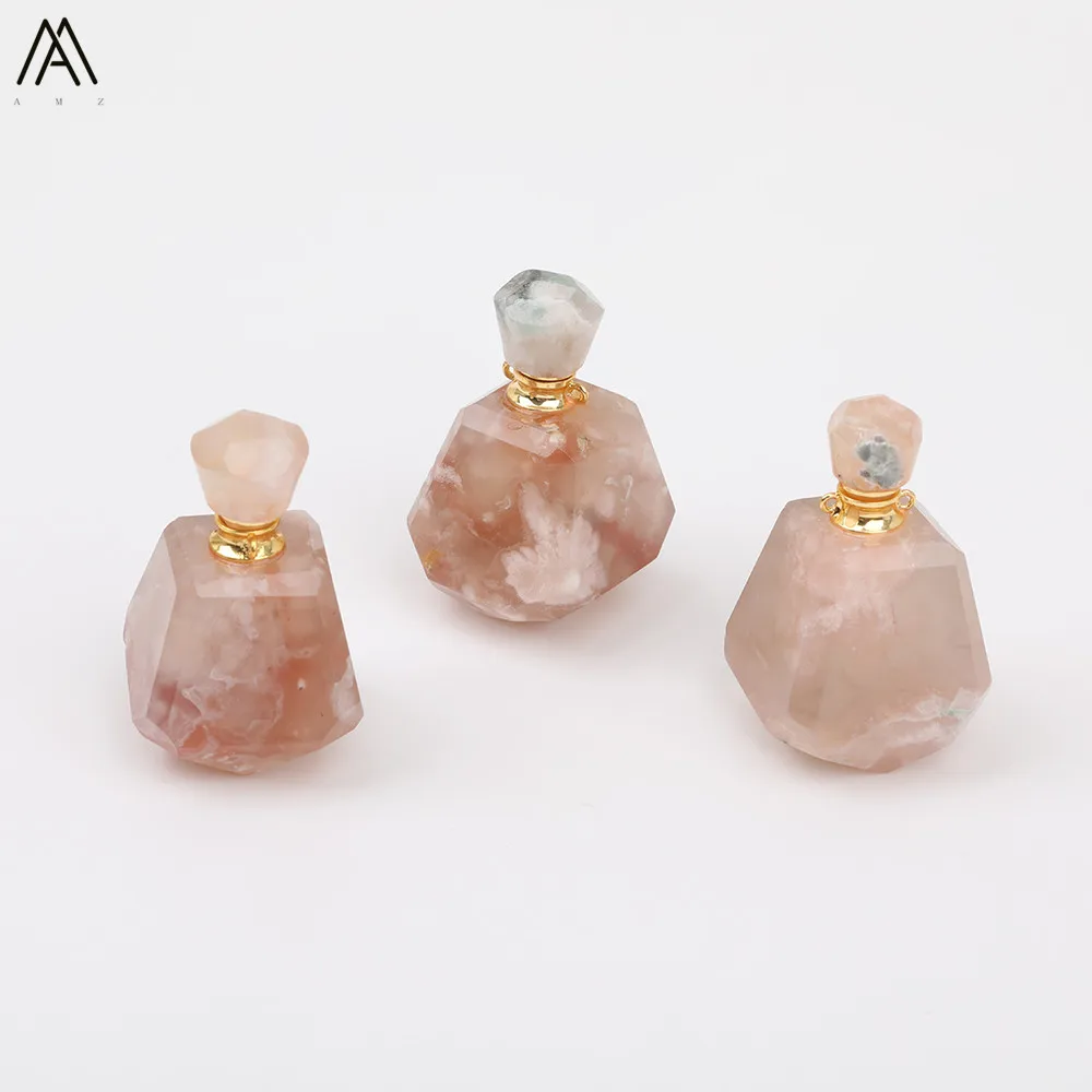 Красивые натуральные вишневые Агаты камень флакон духов Подвески Ожерелье