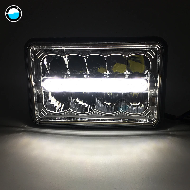

4x6 Inch 45W LED Headlight High Low Beam H4 Plug H4651 H4652 H4656 H4666 H6545 Projector lens for Peterbil Kenworth.