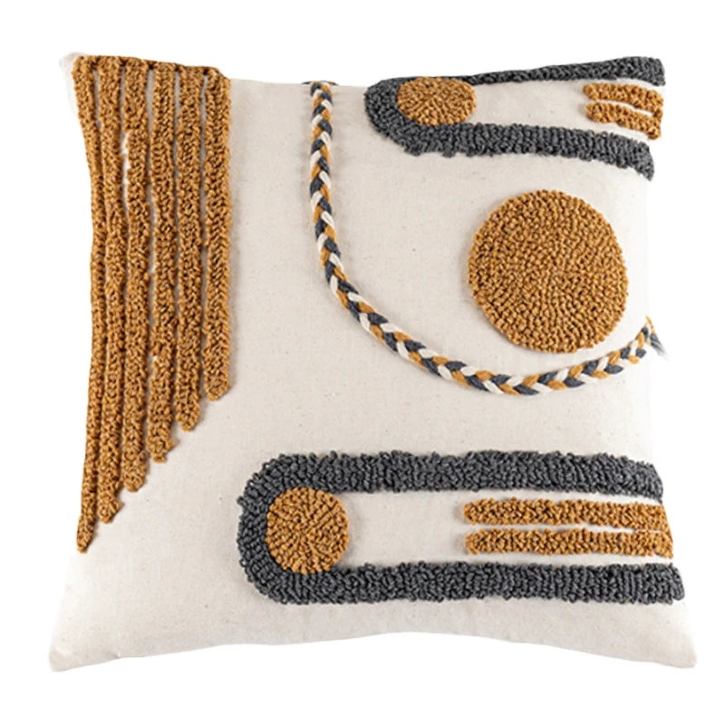 

Ethnic Throw Pillow Cover Tribal Boho Woven Tufted Pillowcase with Tassels Super Soft Pillow Sham Cushion Case for Sofa Car N1HF