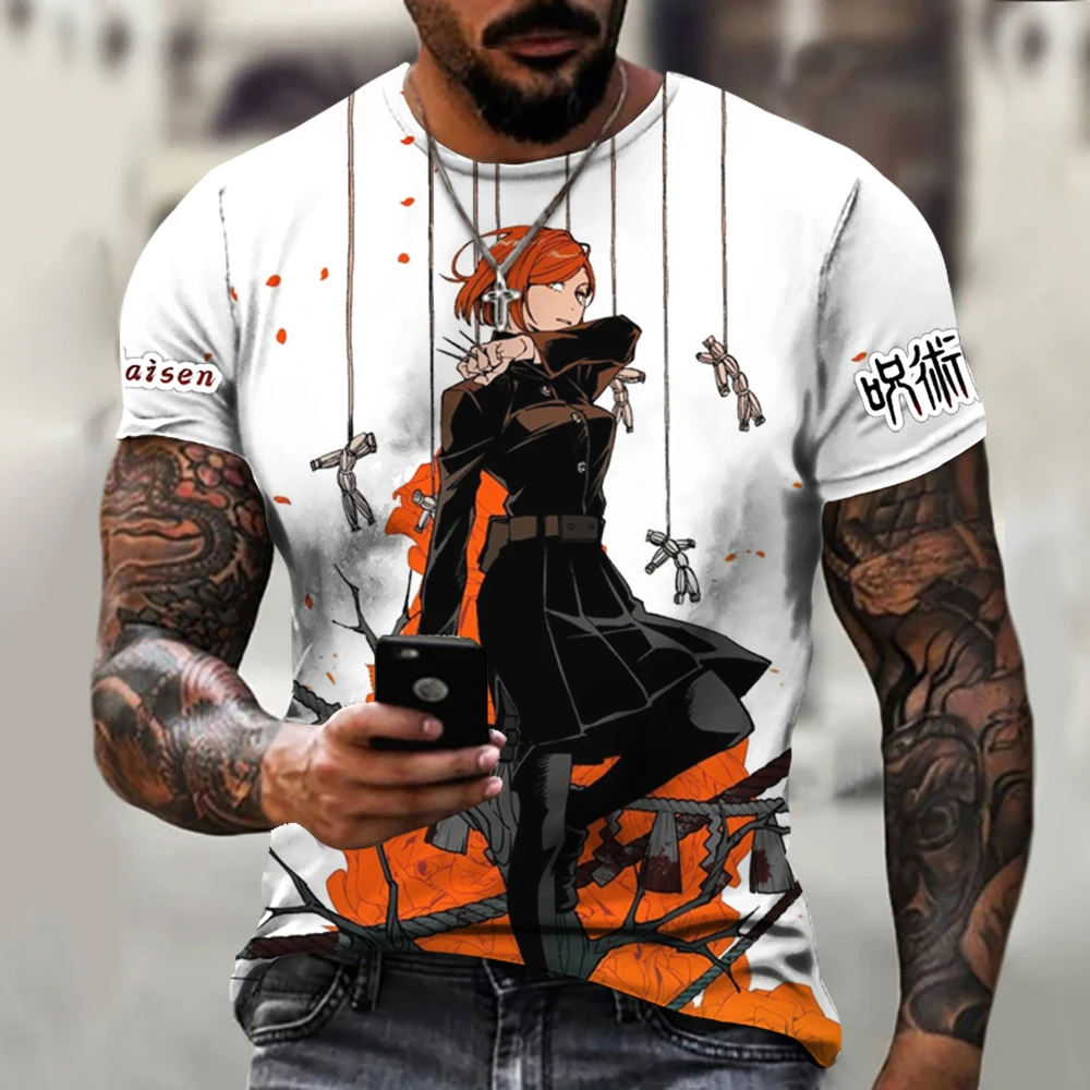 

3D Print T Shirt For Men Anime Jujutsu Kaisen Kugisaki Nobara Crew Neck Women Child Streetwear Hip Hop Soft Asian Size All-Match