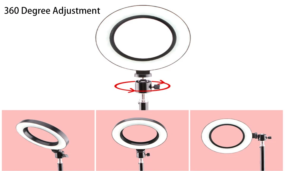BAODELI USB 16 26 см селфи кольцо свет профессиональный штатив подставка для Dslr мобильного телефона держатель блогер вьедо аксессуары