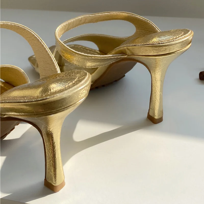 Мюли женские на каблуке 10 см босоножки без шнуровки роскошные Туфли обувь для