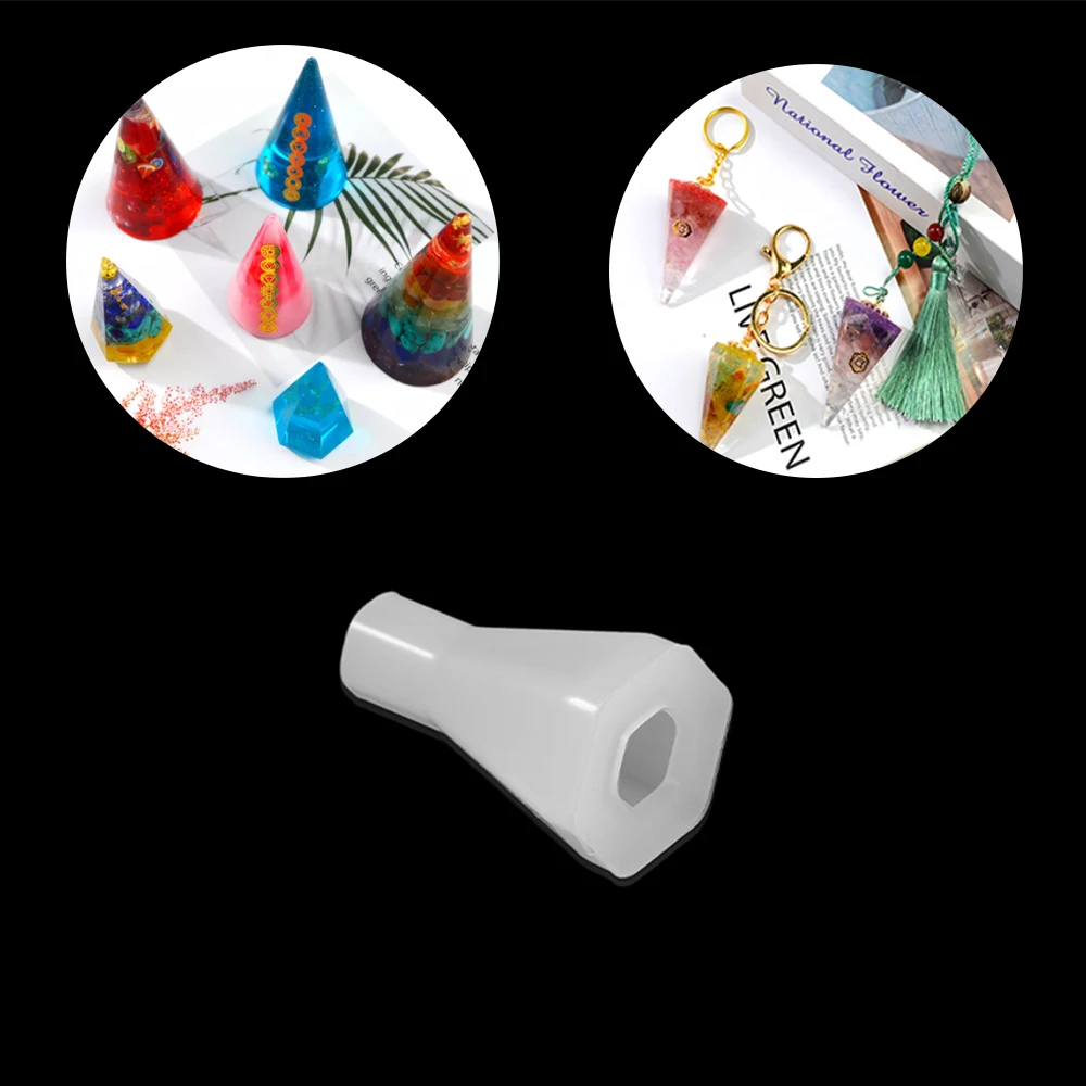 

Six-rhomboid Cone Pendant Silicone UV Epoxy Resin Mold Cone Shape Casting Handmade For DIY Jewelry Crafts Making Accessories