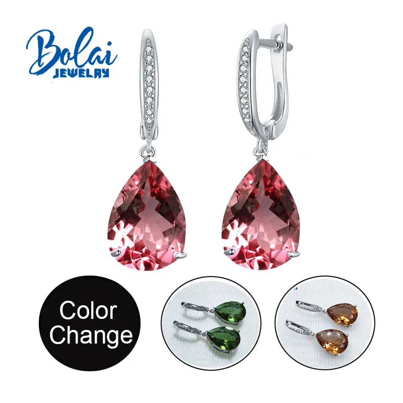 Ювелирные изделия Bolaijewelry 925 пробы сережки из зултанита с большими жемчужинами