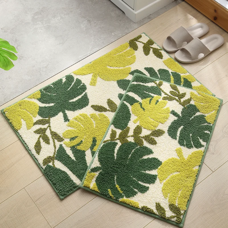 

Home Flocking Anti-slip Floor Mat Bedroom Kitchen Door Mat Bathroom Toilet Water Absorbent Floor Mat Carpet
