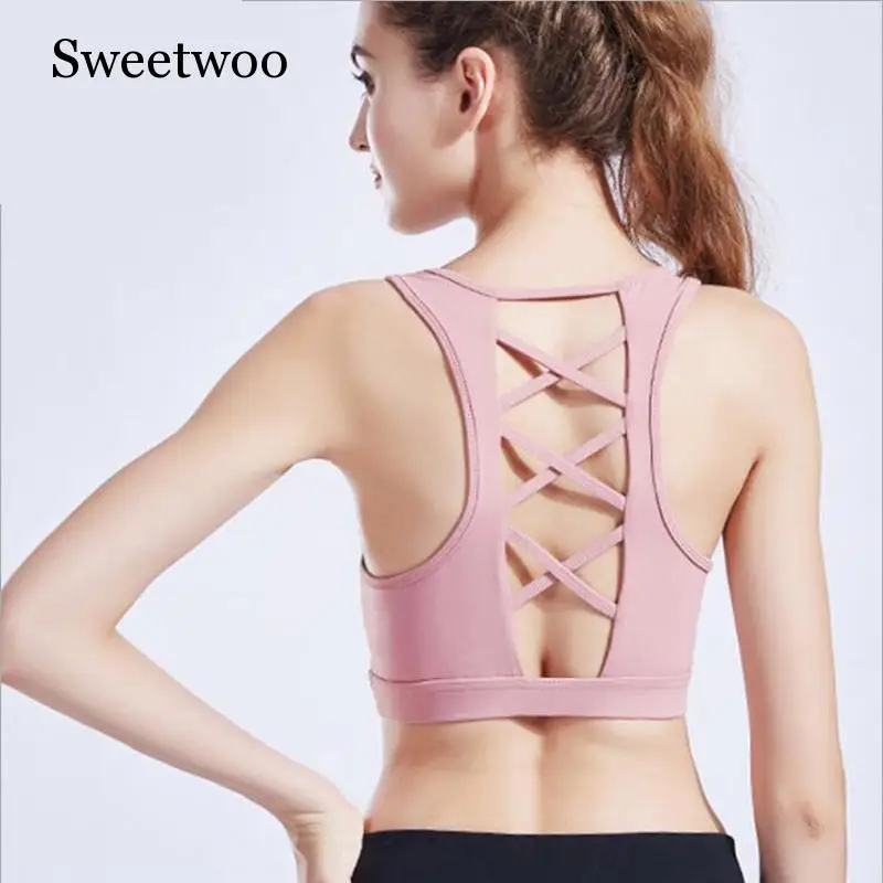 

2019 New Sports Bra Shockproof Gathering Breathable Bra Yoga Running Fitness Beauty Back Underwear Vest Bra High Impact Padded