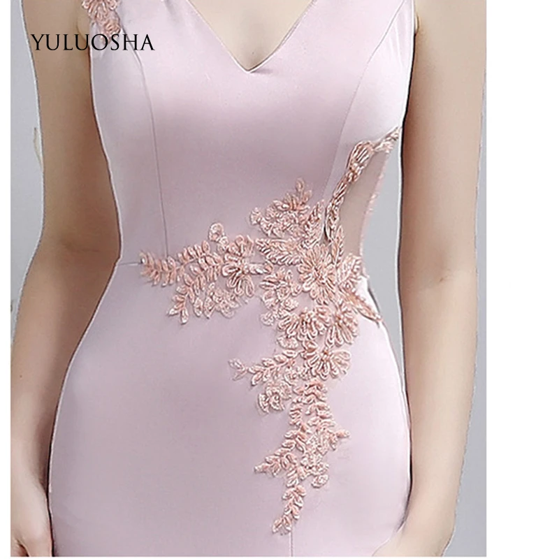 Женское вечернее платье YULUOSHA длинное с глубоким v образным вырезом и открытой