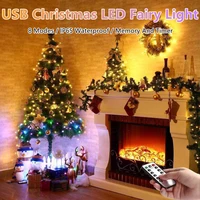 led fairy lights usb string light holiday lighting waterproof garland lamp 5m 10m christmas decorations lamp 8 modes with remote
