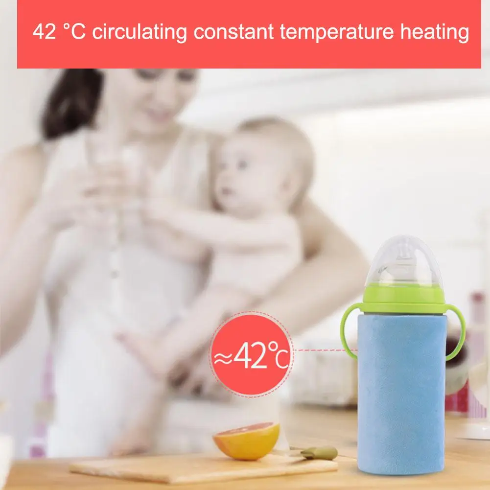 

USB Baby Bottle Warmer Portable Milk Travel Cup Warmer Heater Infant Feeding Bottle Bag Storage Cover Insulation Thermostat