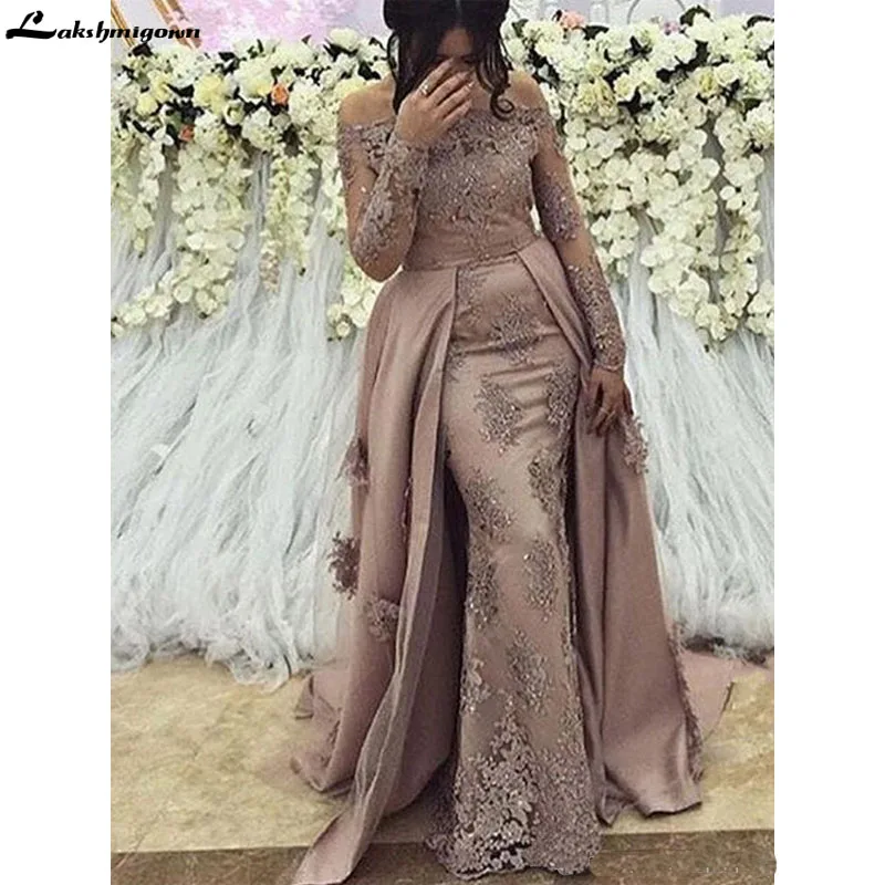 Скромное арабское вечернее платье с длинными рукавами бальное для выпускного